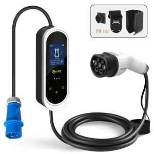 Zencar Model E-Pro 🇨🇳 շարժական լիցքավորիչ | ~ 7 կՎտ | 220 Վ | 32 Ա | 1 ֆազ | CEE Blue | 5մ մալուխ | Type 1 / Type 2 / GB/T | ՈւԶՕ | Timer